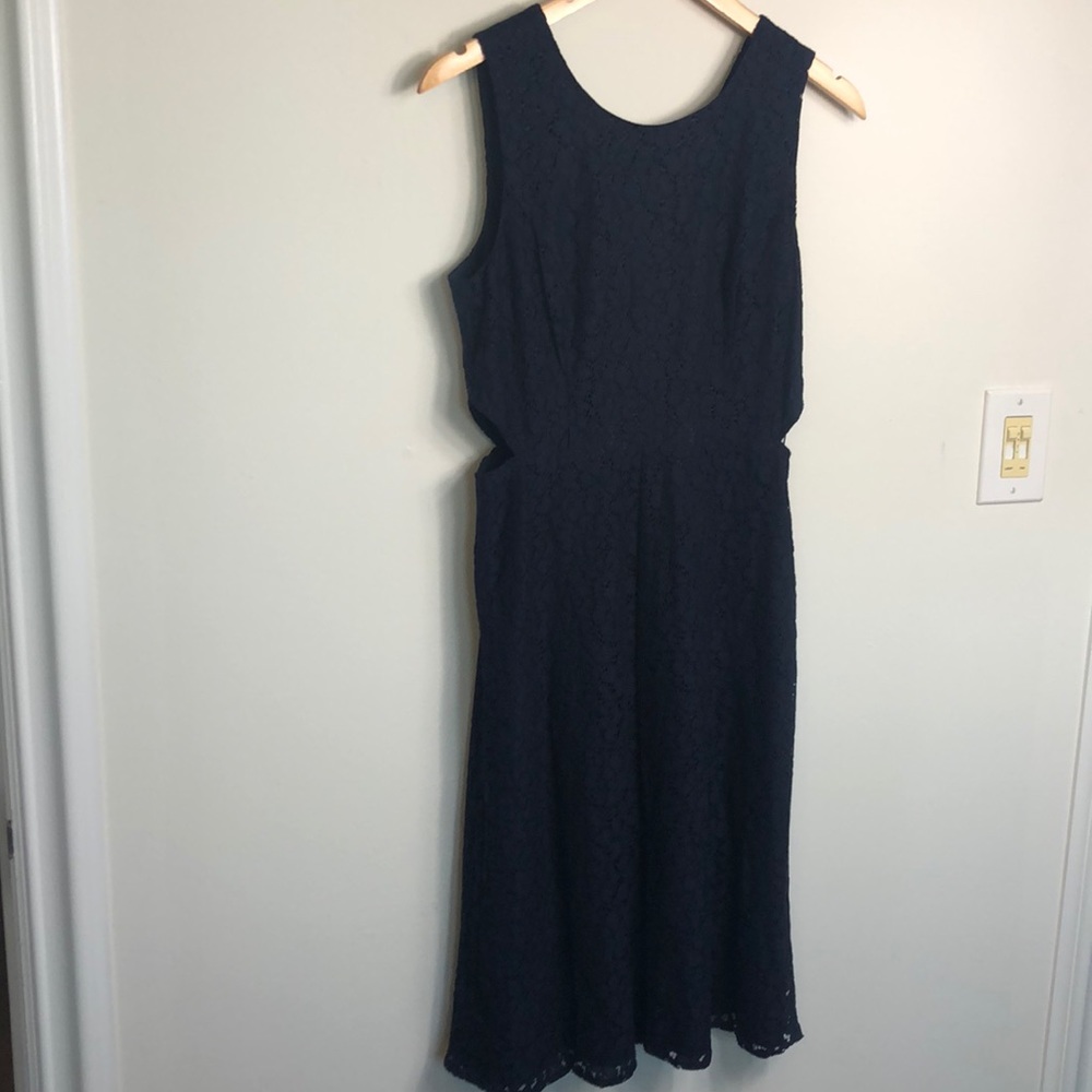 NWT  RACHEL Rachel Roy Navy Elana Lace Dress Cut out Side  Dress - Picture 9 of 14